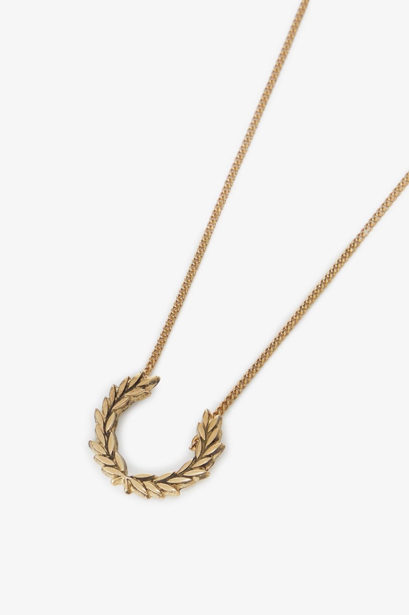 Bijoux Fred Perry Laurel Wreath Necklace Accessories Doré | TFRPQ40752