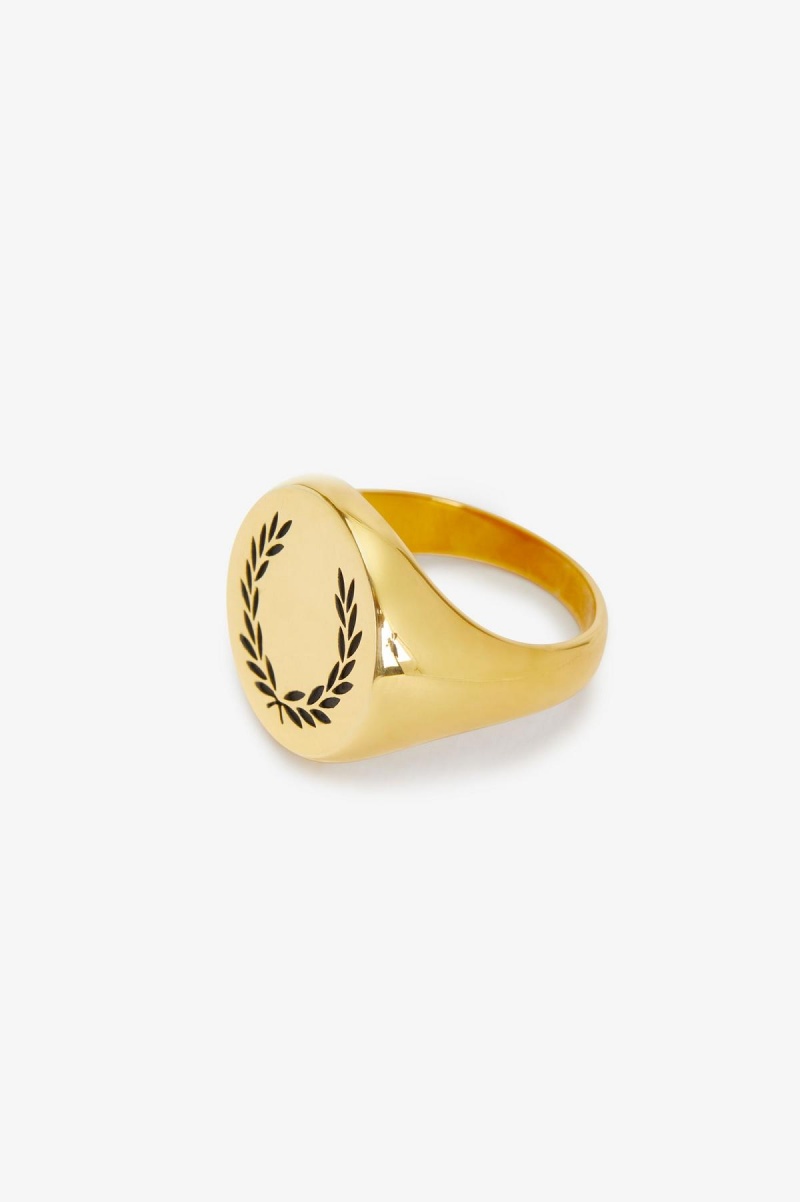 Bijoux Fred Perry Laurel Wreath Ring Accessories Doré | GFRUC84766