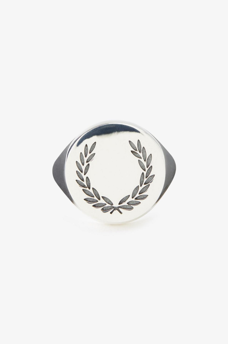 Bijoux Fred Perry Laurel Wreath Ring Accessories Argent | FRCVG83294