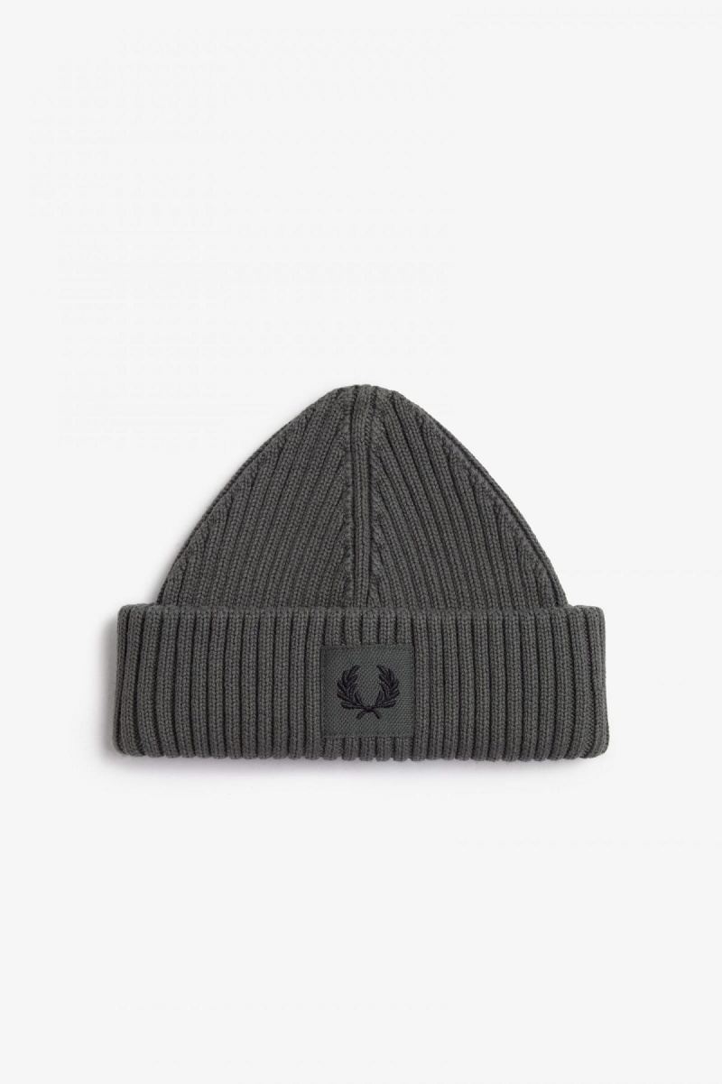 Bonnet Fred Perry Branded Patch Nervuré Accessories Vert Noir | ZFRNQ93454