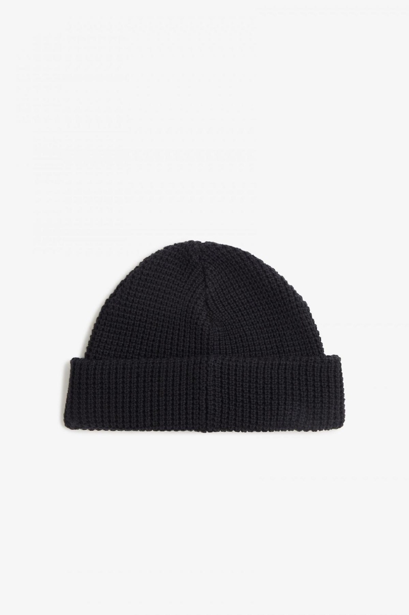 Bonnet Fred Perry Waffle Knit Accessories Noir | FRQAV77086