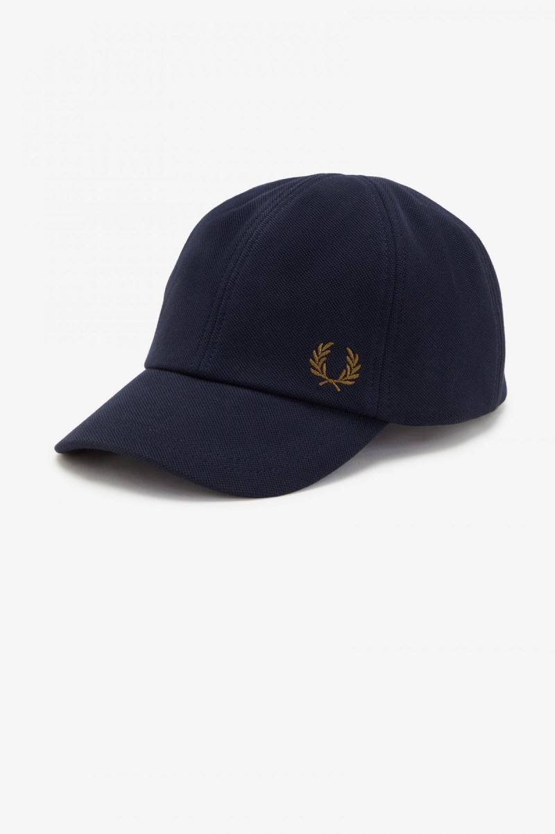 Casquette Fred Perry Classiche Piqué Accessories Bleu Marine Noir | ZFRMJ17495