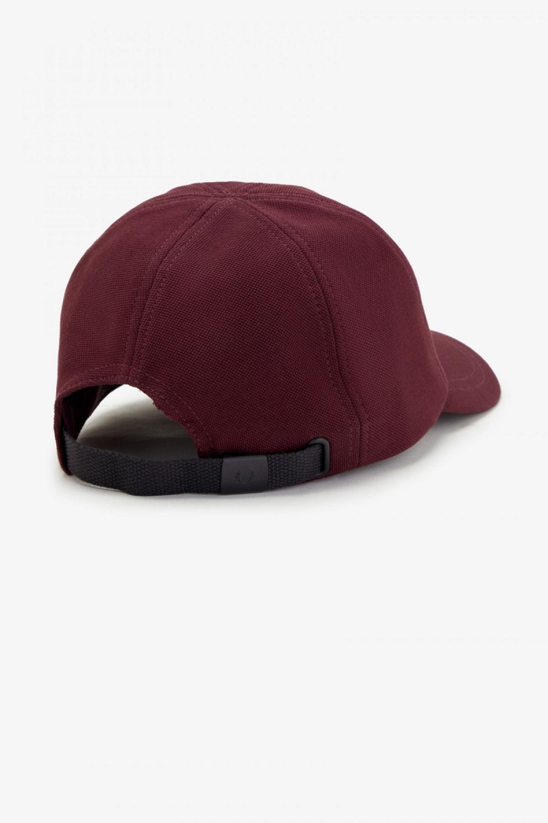 Casquette Fred Perry Classiche Piqué Accessories Oxblood / Shaded Stone | UFRND80929