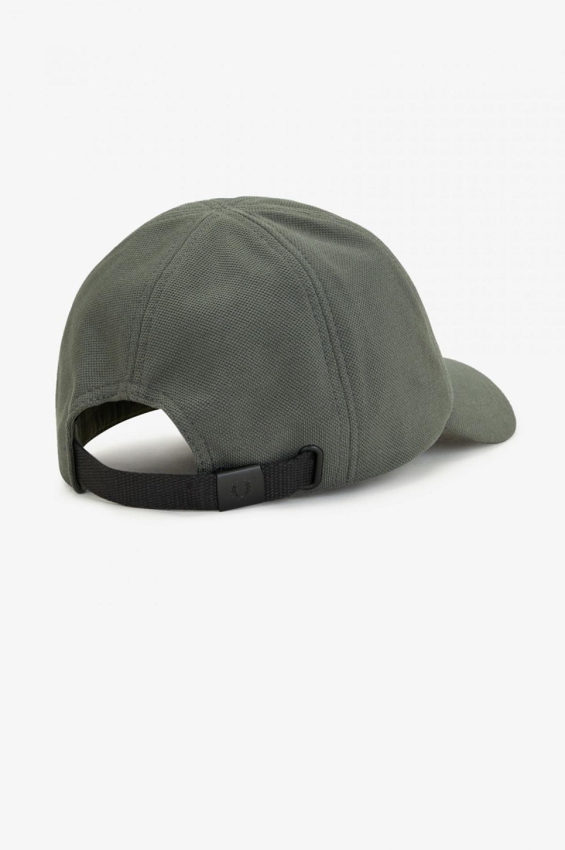 Casquette Fred Perry Classiche Piqué Accessories Vert Noir | FRZDE65901