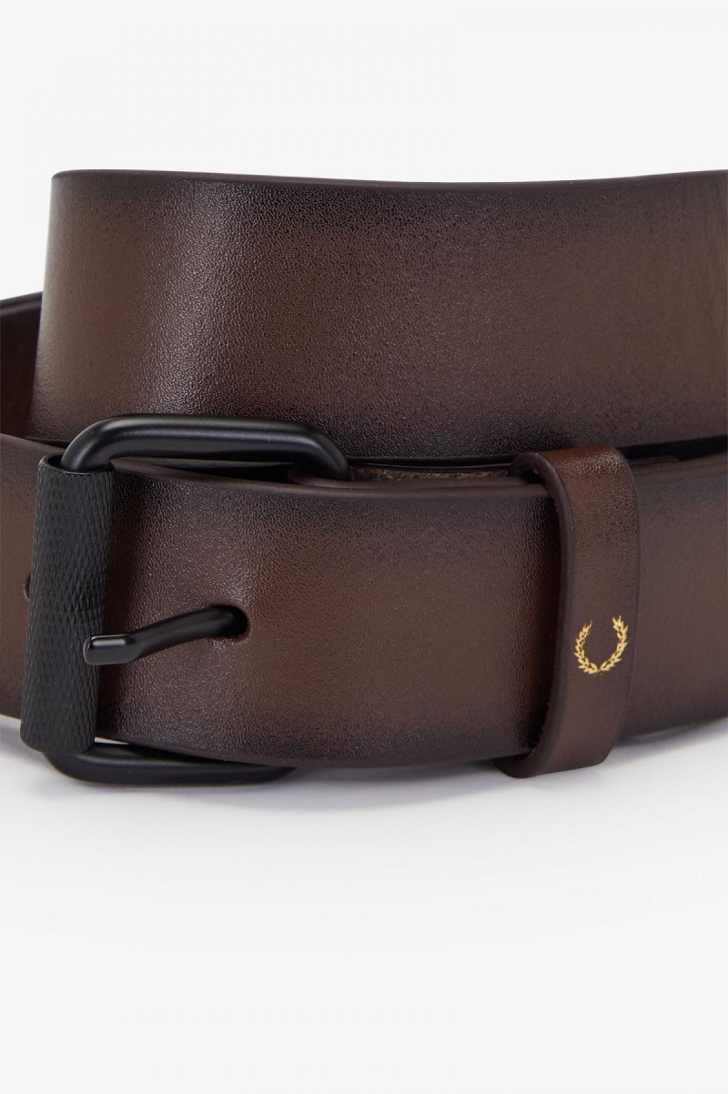 Ceinture Fred Perry Burnished Cuir Accessories Burnt Tobacco | FRCIF25981