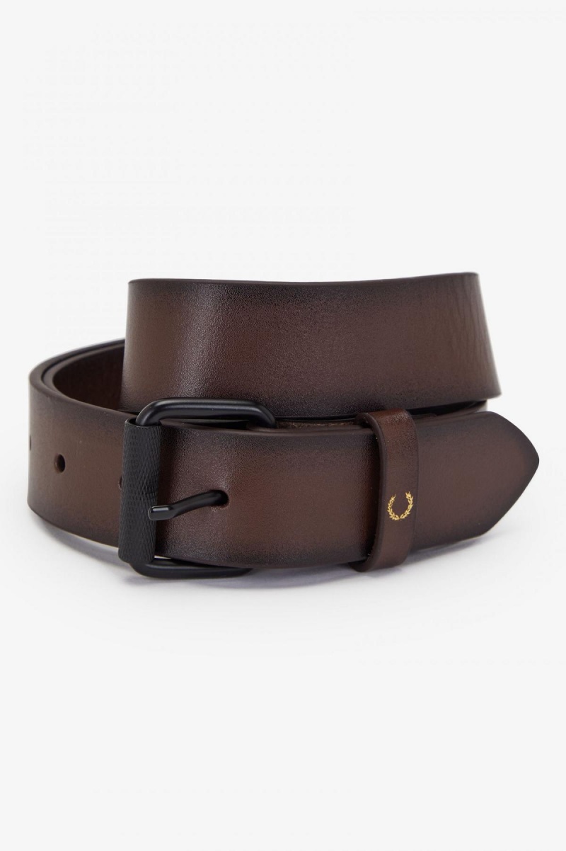 Ceinture Fred Perry Burnished Cuir Accessories Burnt Tobacco | FRCIF25981