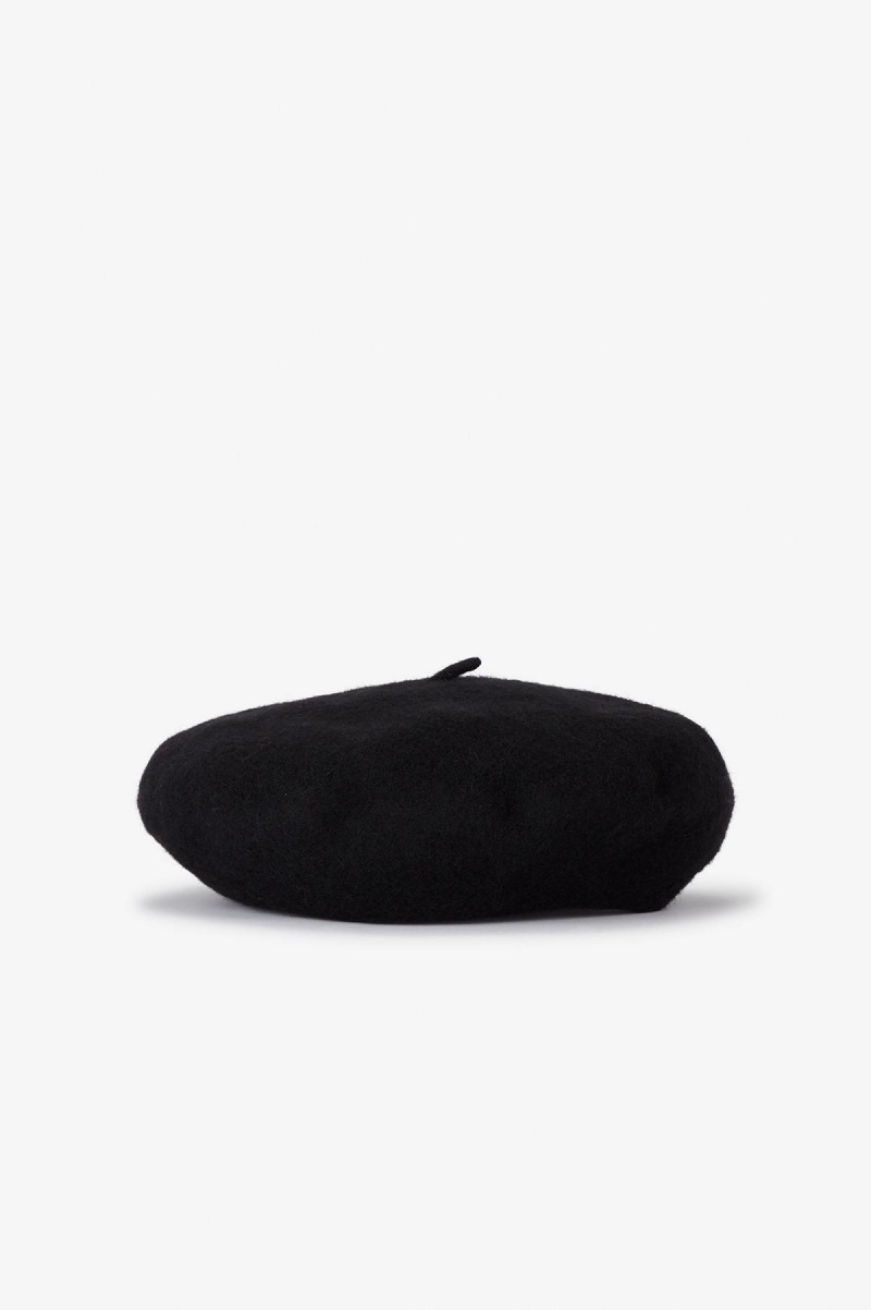 Chapeau Fred Perry Beret Accessories Noir | GFRUC37748