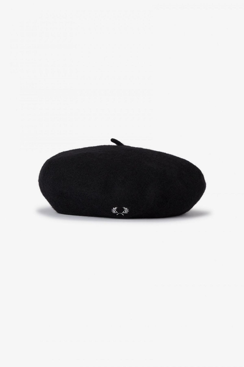 Chapeau Fred Perry Beret Accessories Noir | GFRUC37748