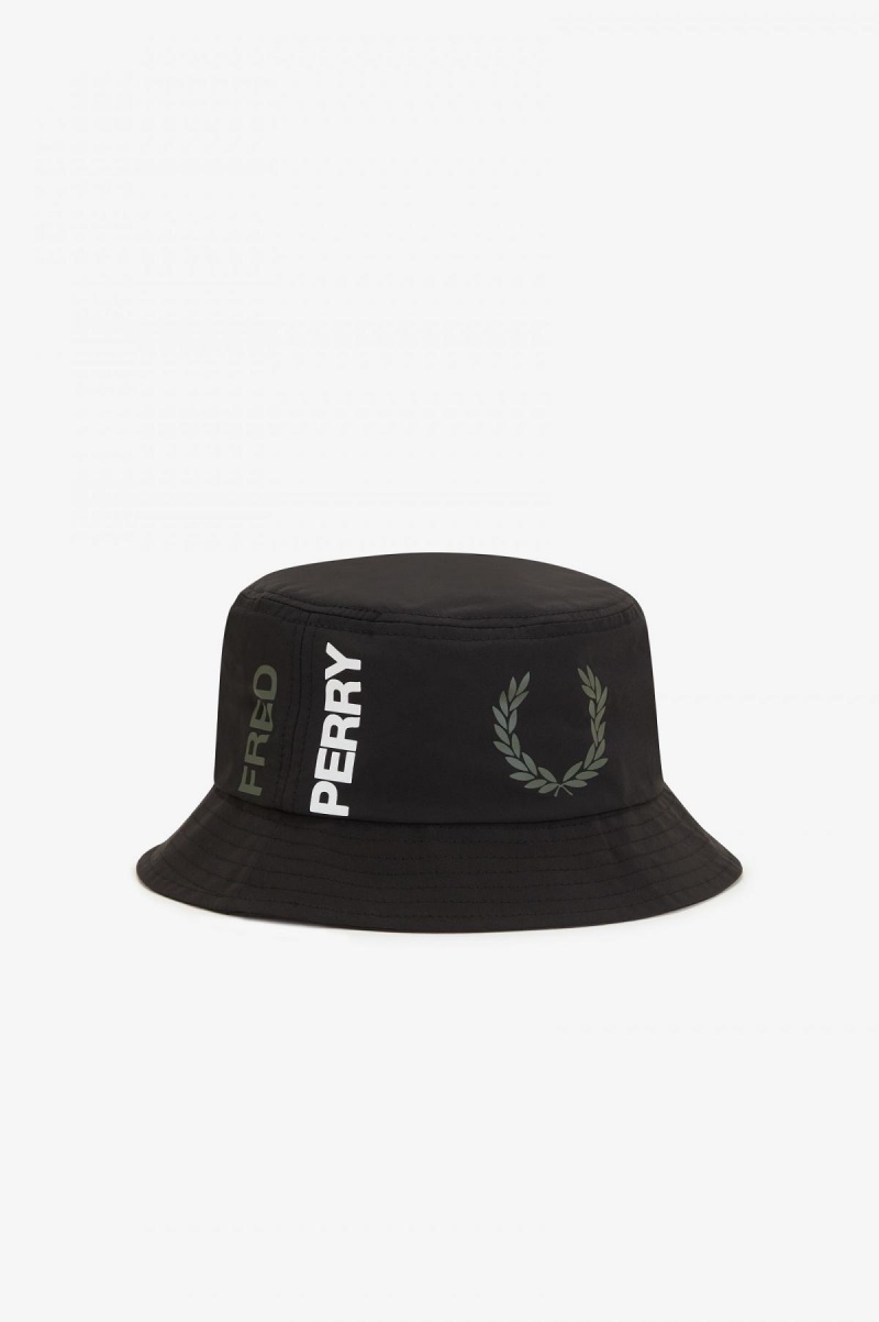 Chapeau Fred Perry Graphique Branding Bucket Accessories Noir | YFRGT98492