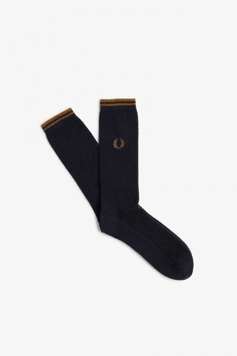 Chaussette Fred Perry Tipped Accessories Bleu Marine Noir | FREGJ70336