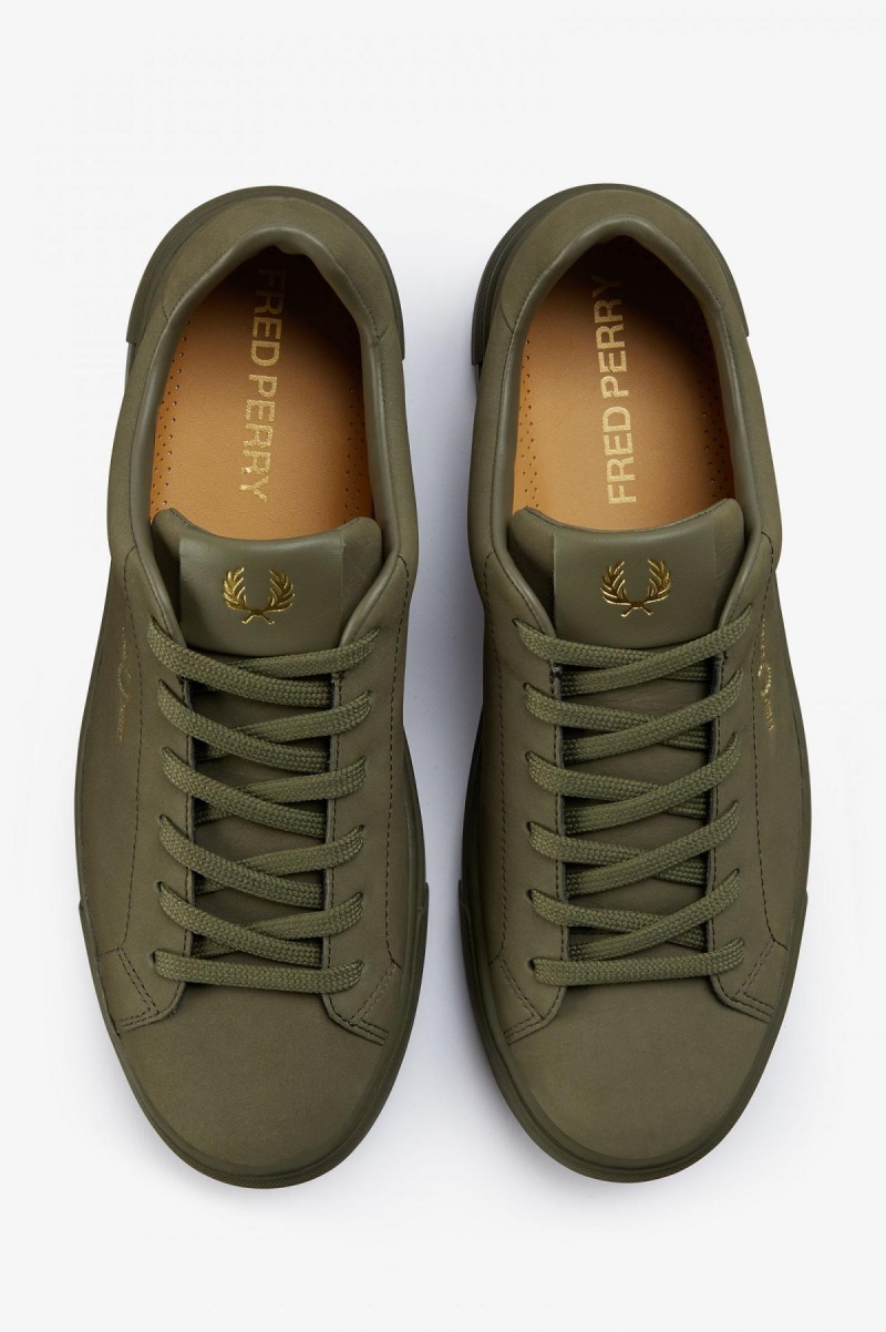 Chaussure Fred Perry B71 Homme Vert Doré | EFRHC83886