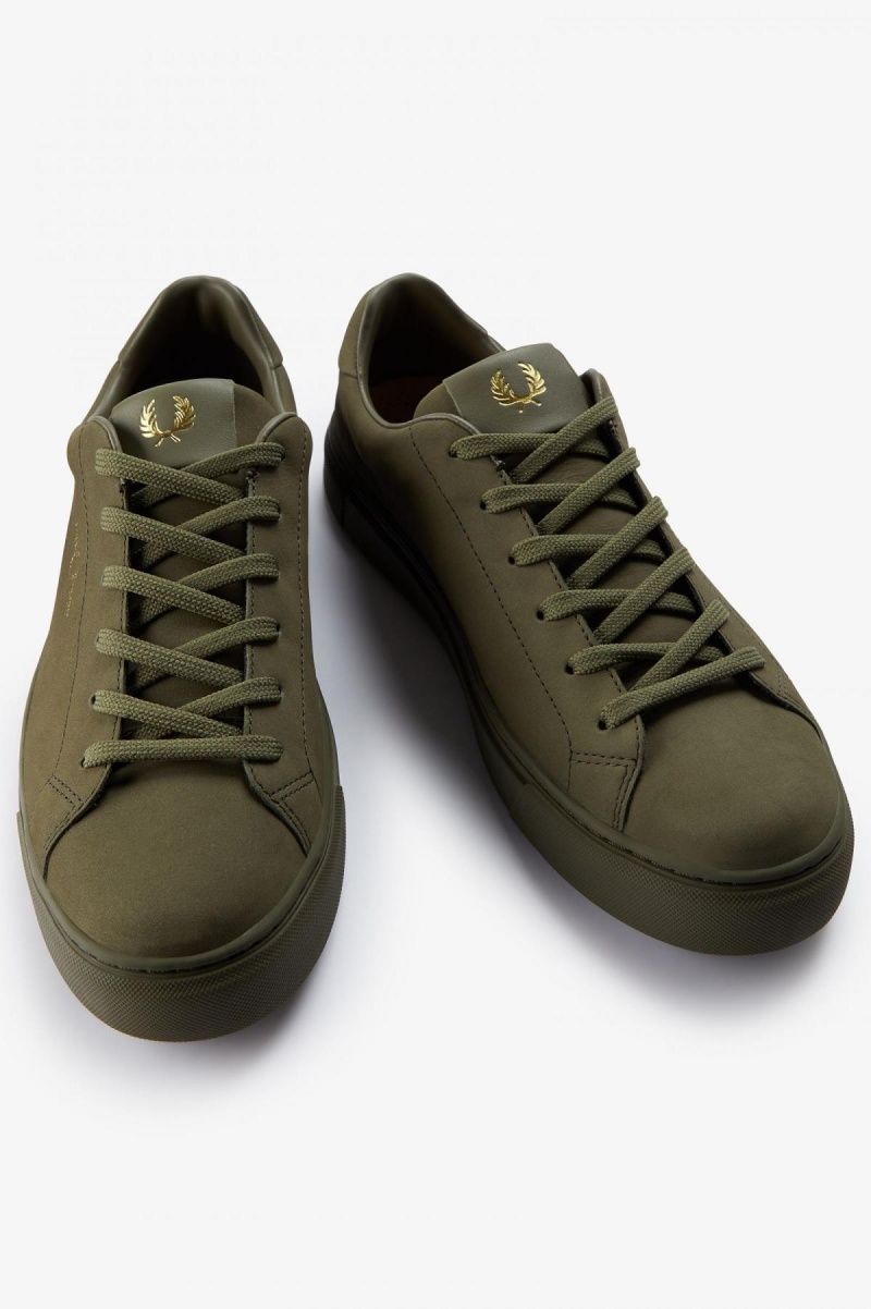 Chaussure Fred Perry B71 Homme Vert Doré | EFRHC83886