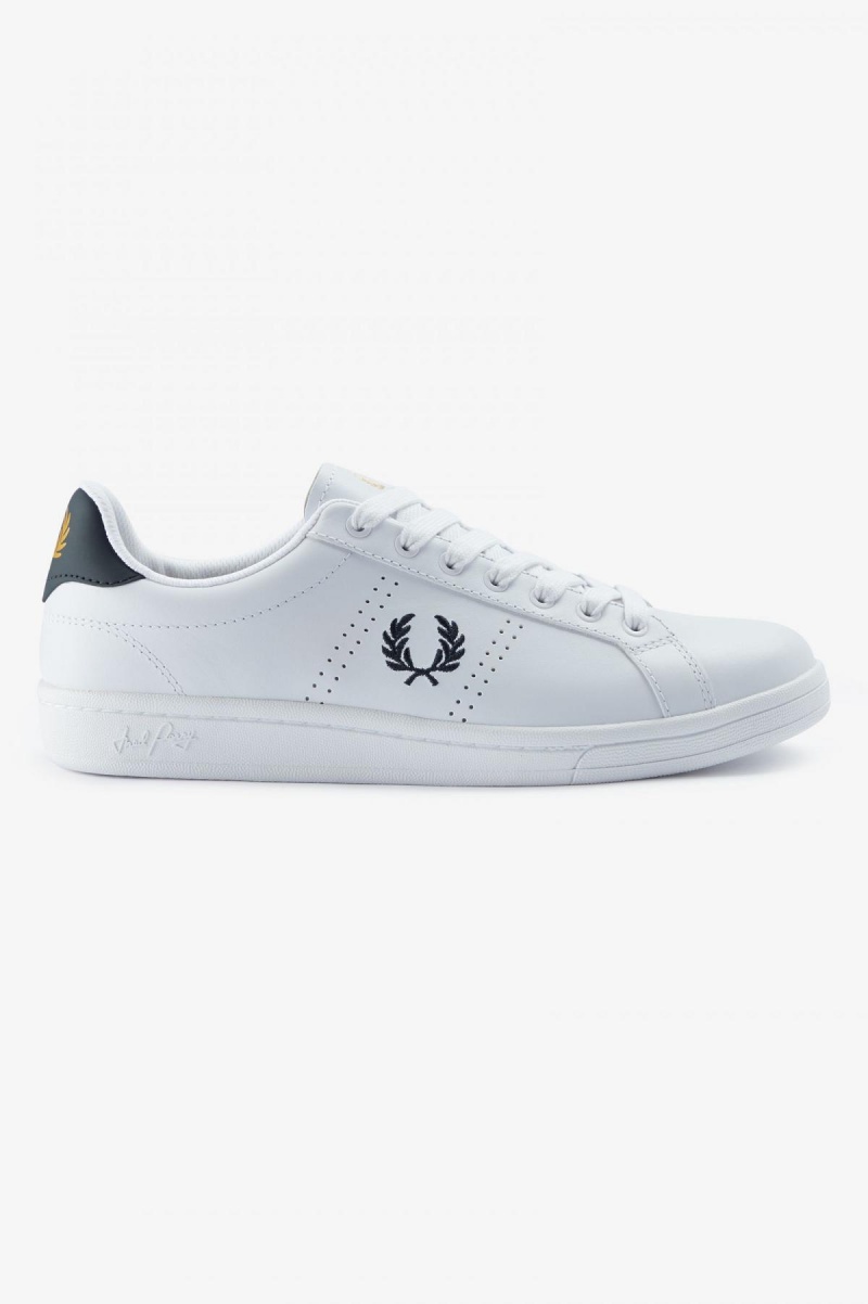 Chaussure Fred Perry B721 Homme Blanche Bleu Marine | TFRPQ55071