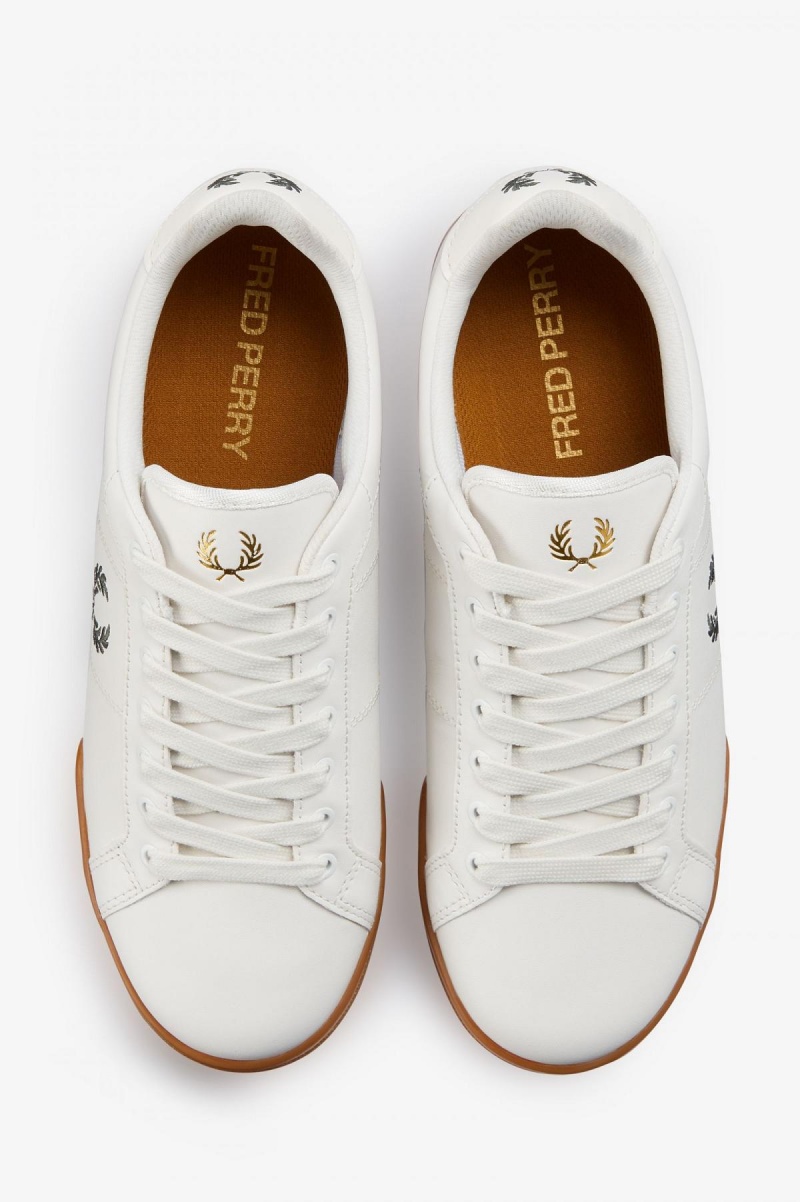 Chaussure Fred Perry B722 Homme Blanche Vert | LFRSX77496