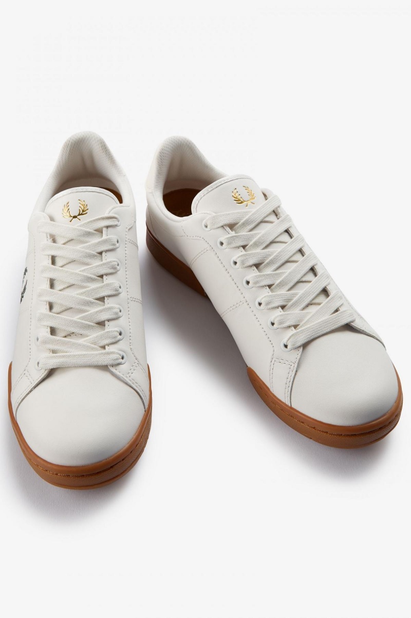 Chaussure Fred Perry B722 Homme Blanche Vert | LFRSX77496