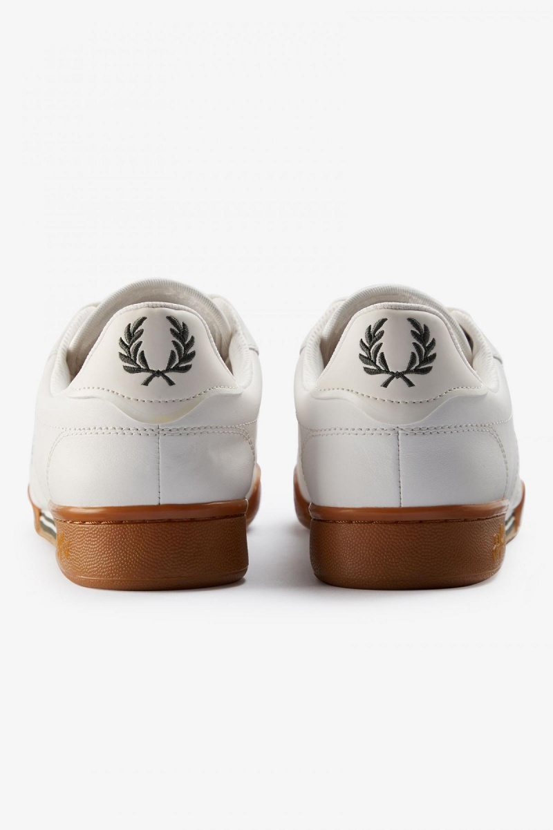 Chaussure Fred Perry B722 Homme Blanche Vert | LFRSX77496