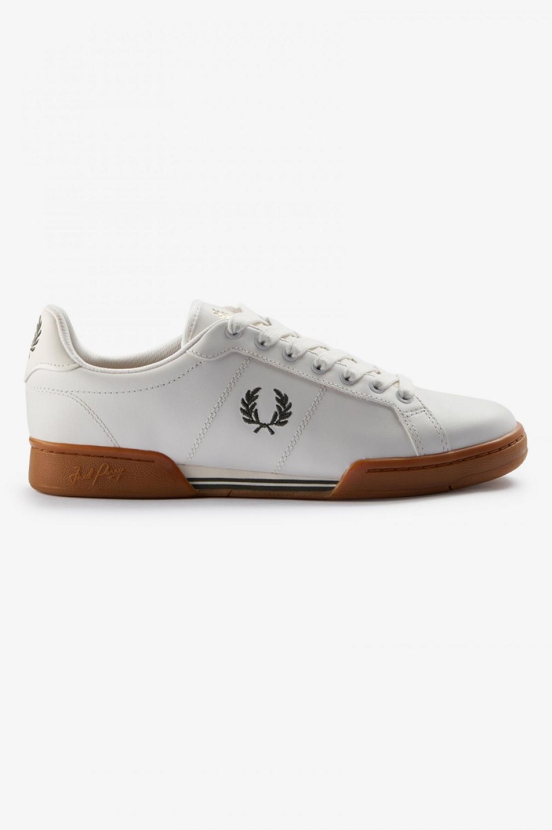 Chaussure Fred Perry B722 Homme Blanche Vert | LFRSX77496