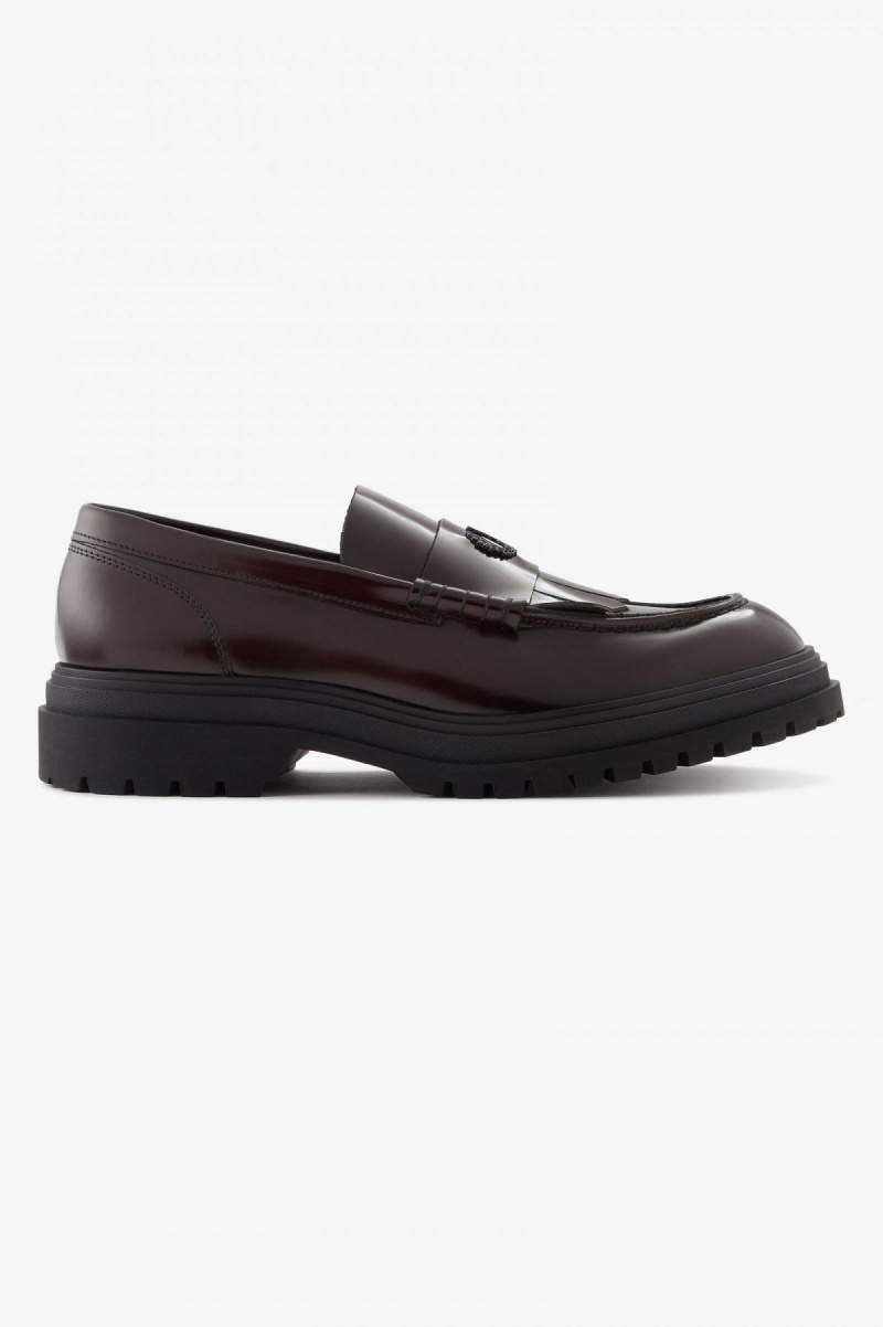 Chaussure Fred Perry Cuir Loafer Femme Oxblood | FRICD16795