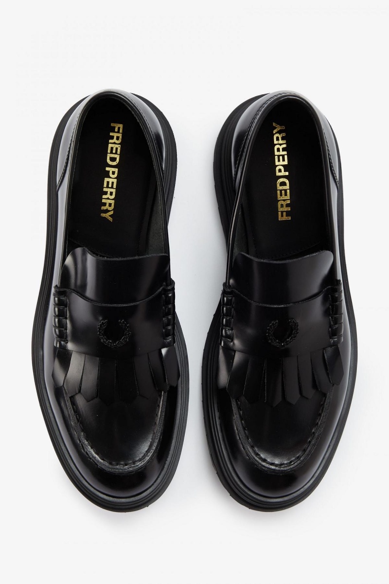 Chaussure Fred Perry Loafer Homme Noir | ZFRMJ51218