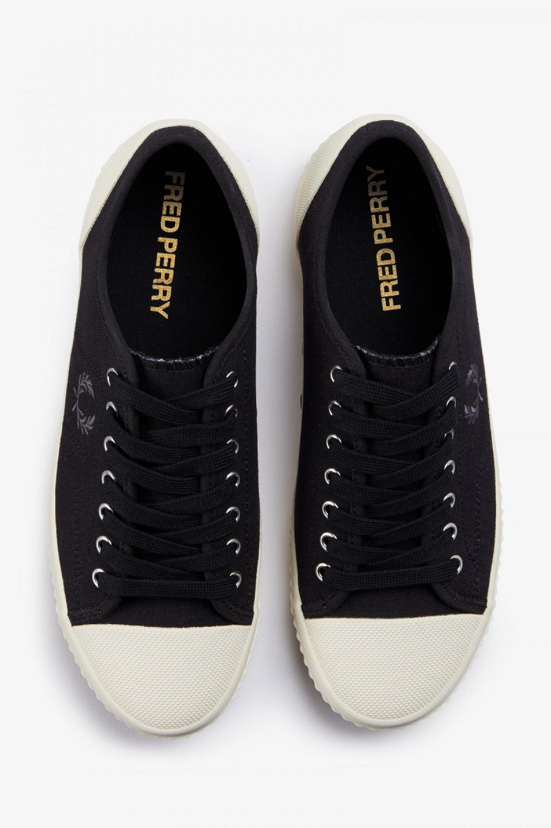 Chaussure Fred Perry Low Hughes Femme Noir | DFRVO58070