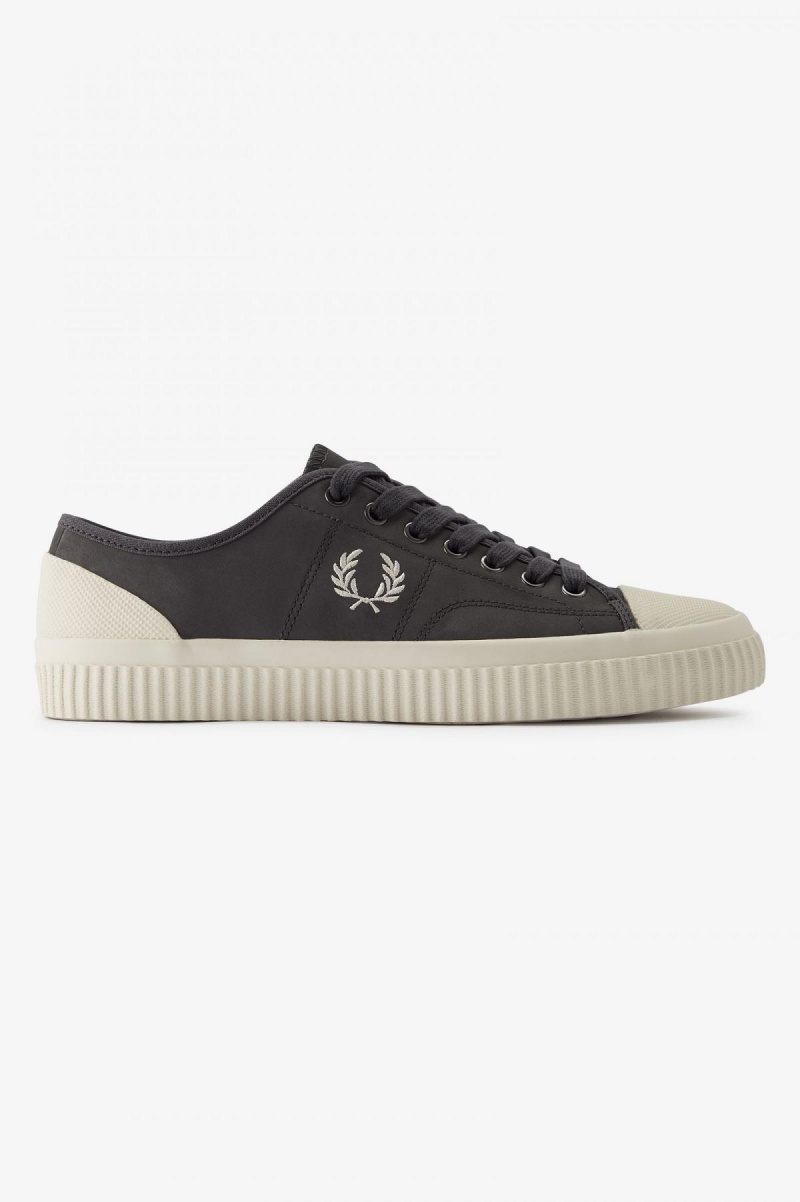 Chaussure Fred Perry Low Hughes Homme Gunmetal / Ecru | BFRSD77116