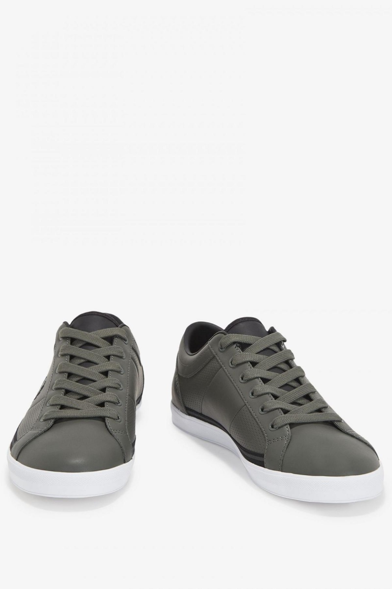 Chaussure Fred Perry Perforated Baseline Homme Vert Noir | ZFRMJ32899