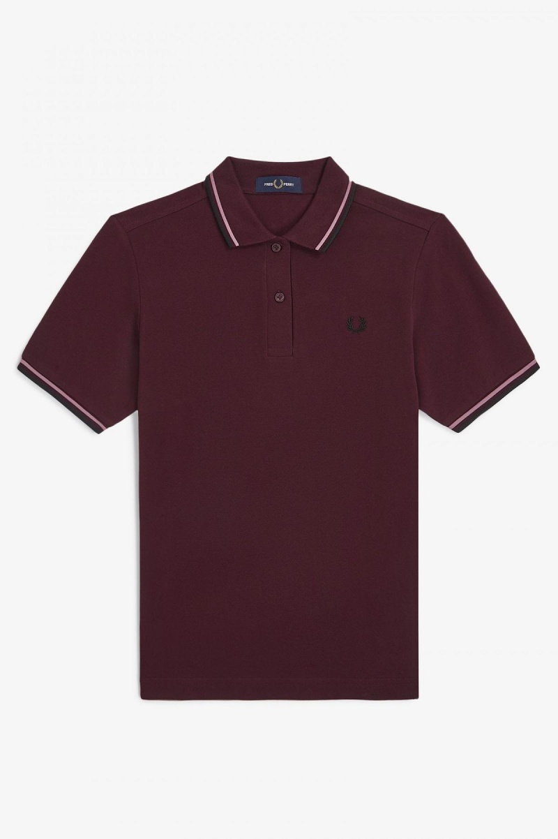 Fred Perry Shirt Fred Perry G3600 Femme Rose Rose Noir | FRFRX51229