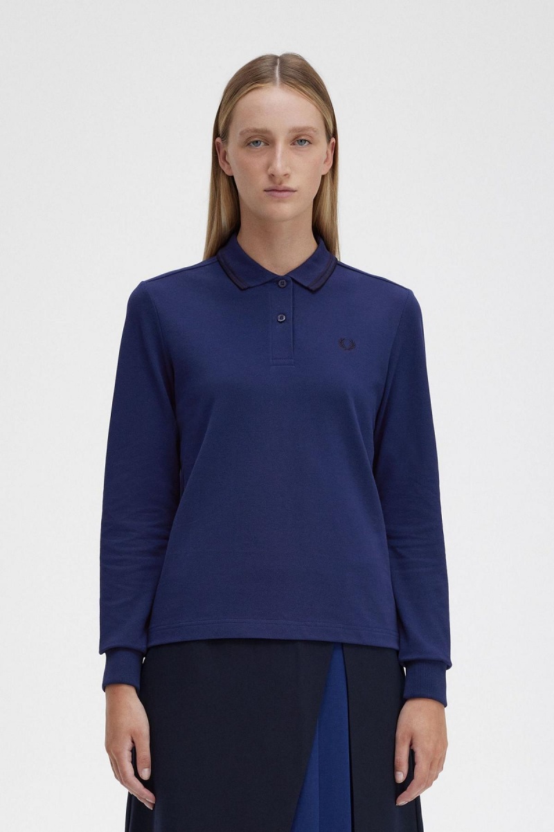 Fred Perry Shirt Fred Perry G3636 Femme Bleu Marine Noir Noir | DFRKV80557