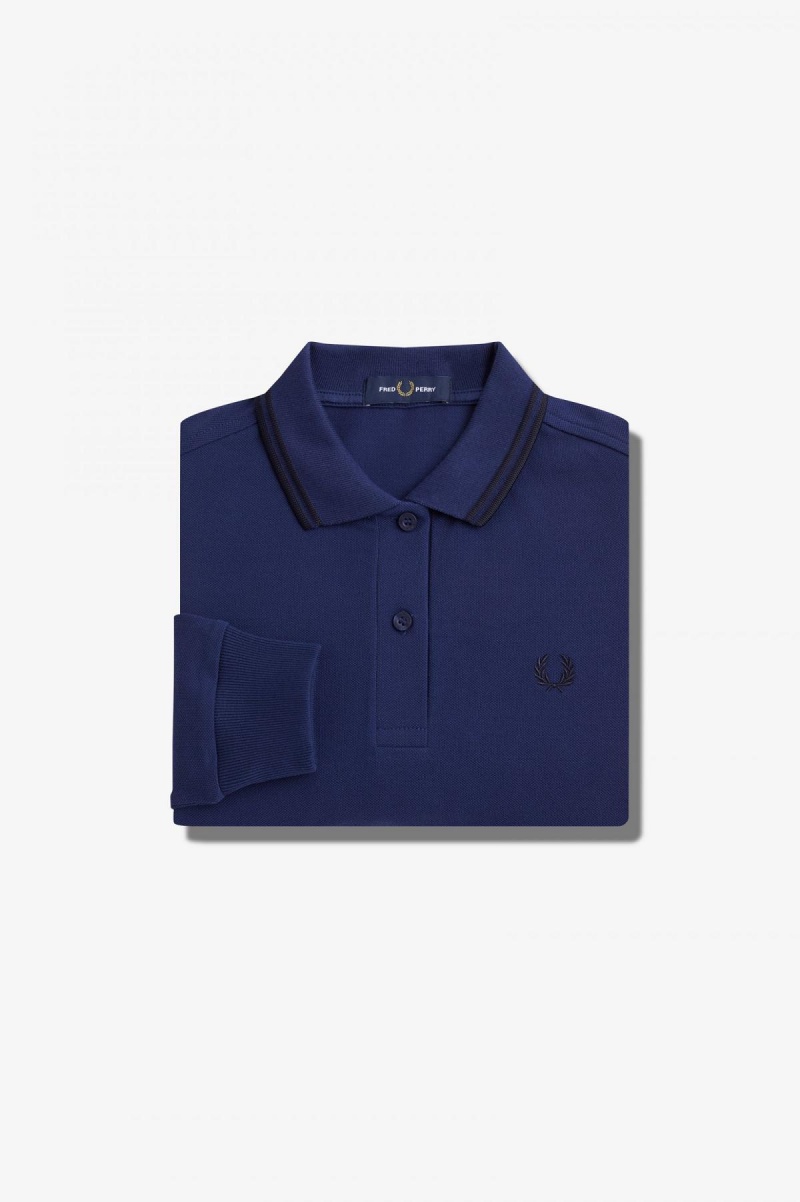 Fred Perry Shirt Fred Perry G3636 Femme Bleu Marine Noir Noir | DFRKV80557