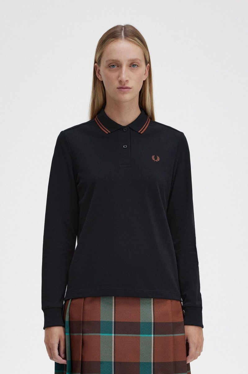 Fred Perry Shirt Fred Perry G3636 Femme Noir Marron Marron | PFRER45432