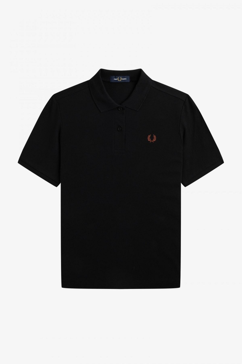 Fred Perry Shirt Fred Perry G6000 Femme Noir Marron | FRXMI82874