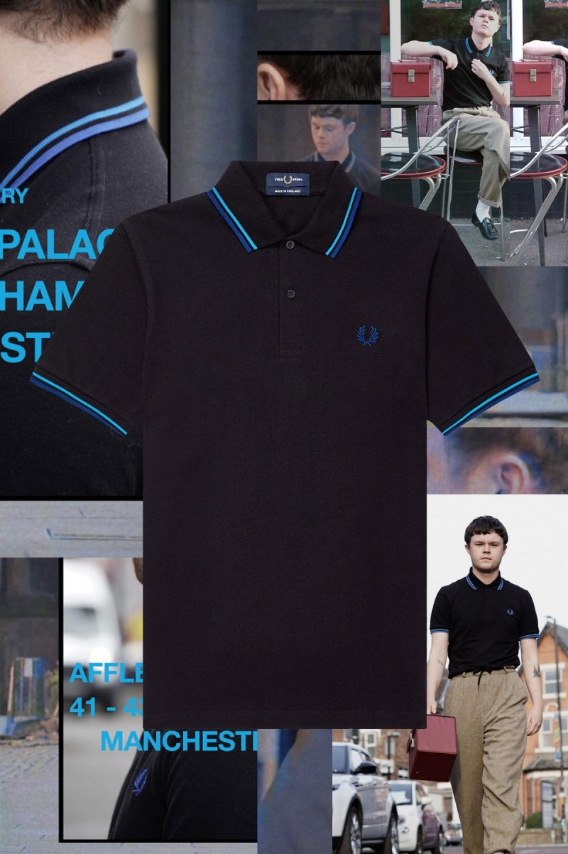 Fred Perry Shirt Fred Perry M12 Homme Noir Bleu Bleu Bleu | TFRPQ48050