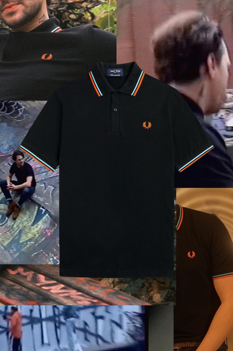 Fred Perry Shirt Fred Perry M12 Homme Noir Bleu Orange | FRFRX65734