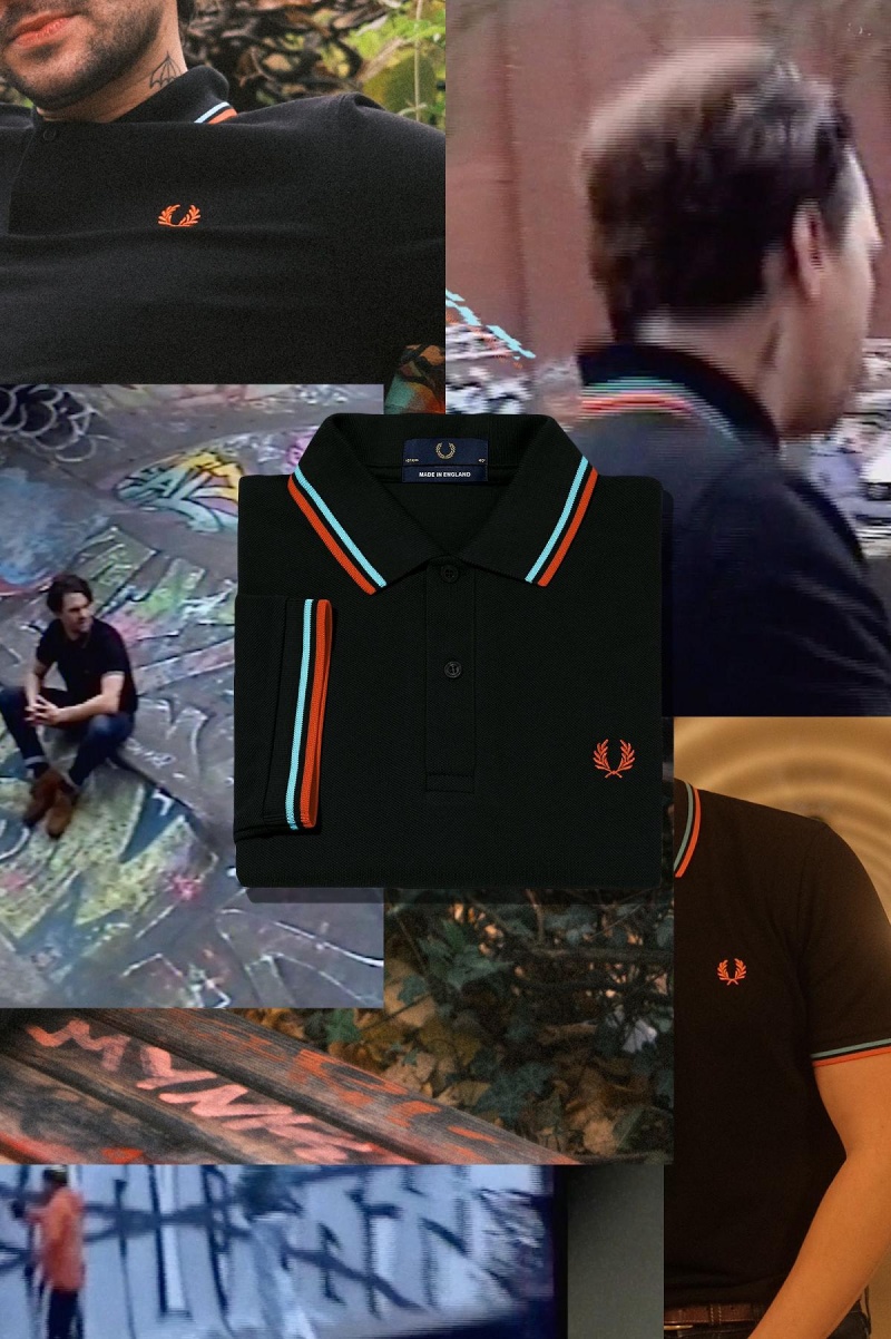 Fred Perry Shirt Fred Perry M12 Homme Noir Bleu Orange | FRFRX65734