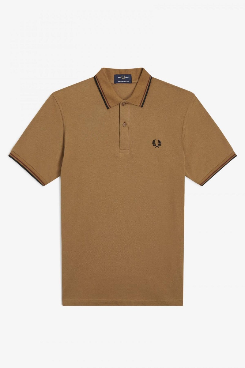 Fred Perry Shirt Fred Perry M12 Homme Noir Marron Noir | DFRKV70621