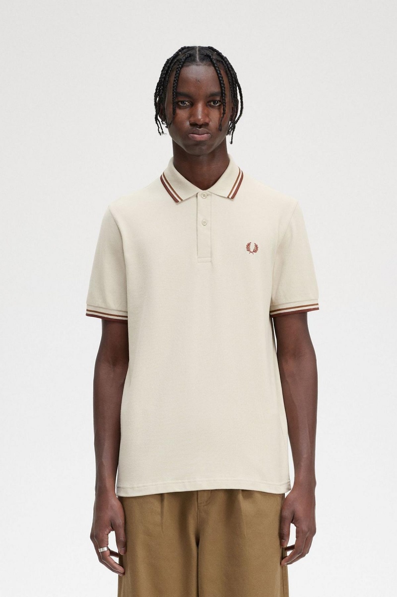 Fred Perry Shirt Fred Perry M12 Homme Noir Marron | FRCIF62657