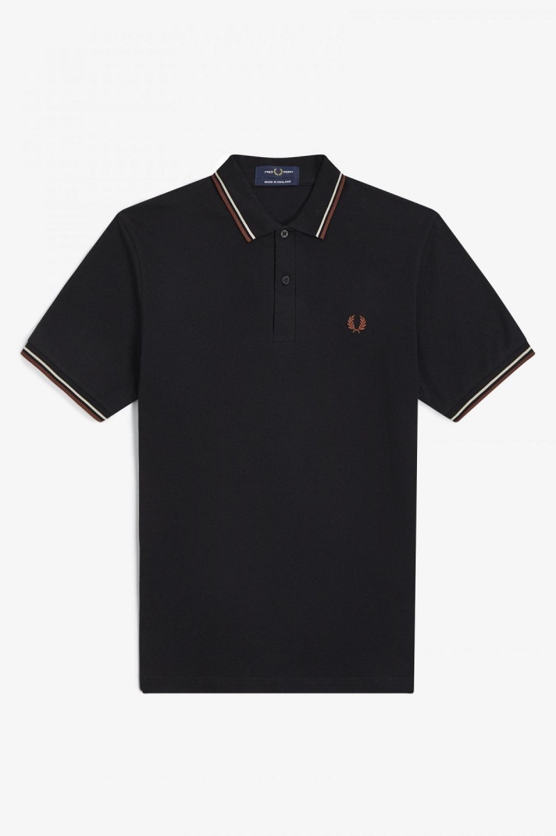 Fred Perry Shirt Fred Perry M12 Homme Noir Marron | ZFRMJ50628