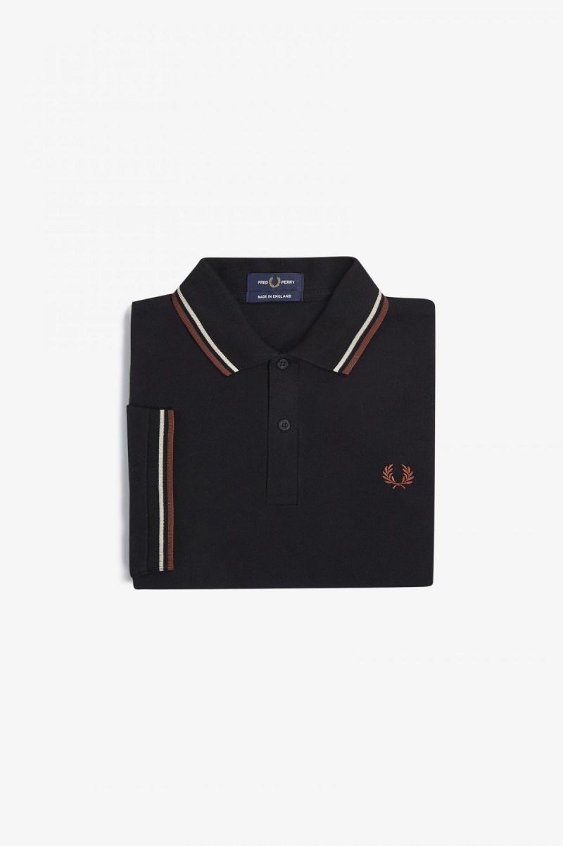 Fred Perry Shirt Fred Perry M12 Homme Noir Marron | ZFRMJ50628