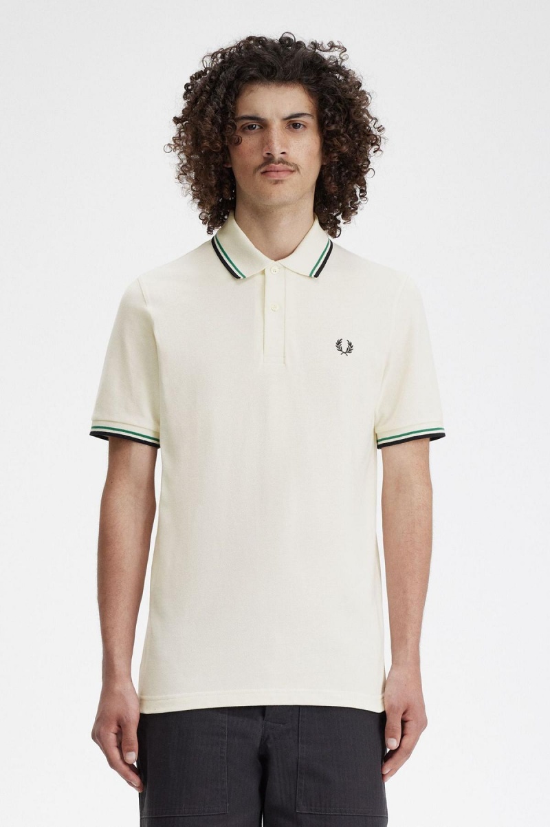 Fred Perry Shirt Fred Perry M12 Homme Noir Vert Noir | MFRHR51278