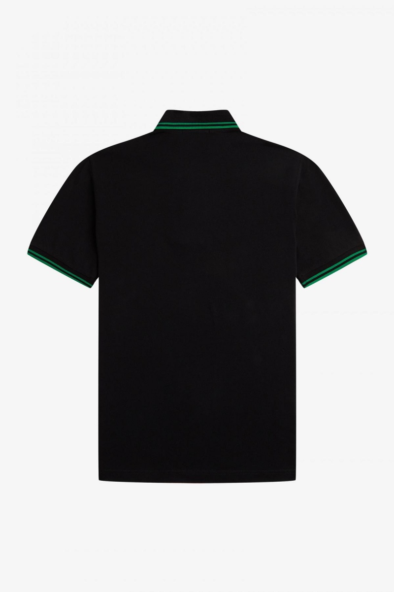 Fred Perry Shirt Fred Perry M12 Homme Noir Vert Vert | FRJZR90171