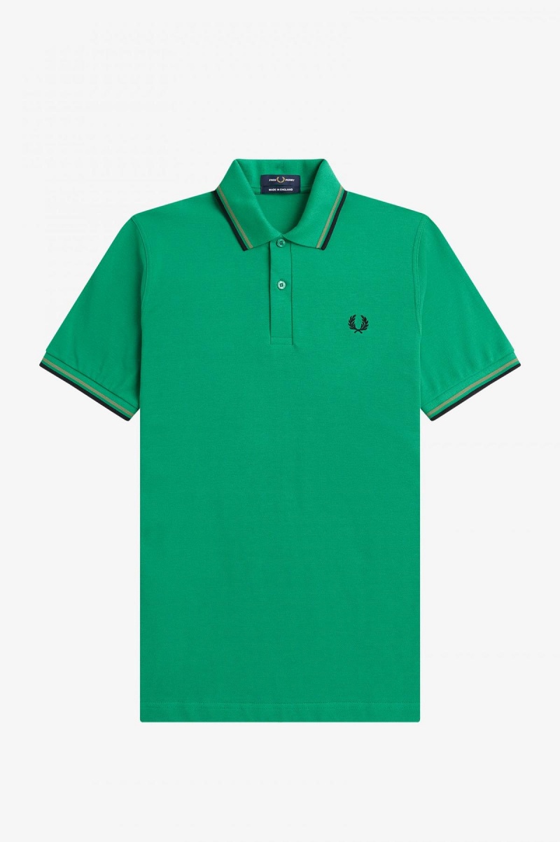 Fred Perry Shirt Fred Perry M12 Homme Vert Vert Noir | GFREC27902