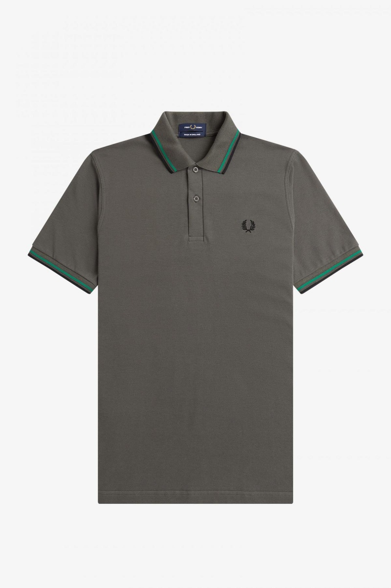 Fred Perry Shirt Fred Perry M12 Homme Vert Vert Noir | AFRWC61319