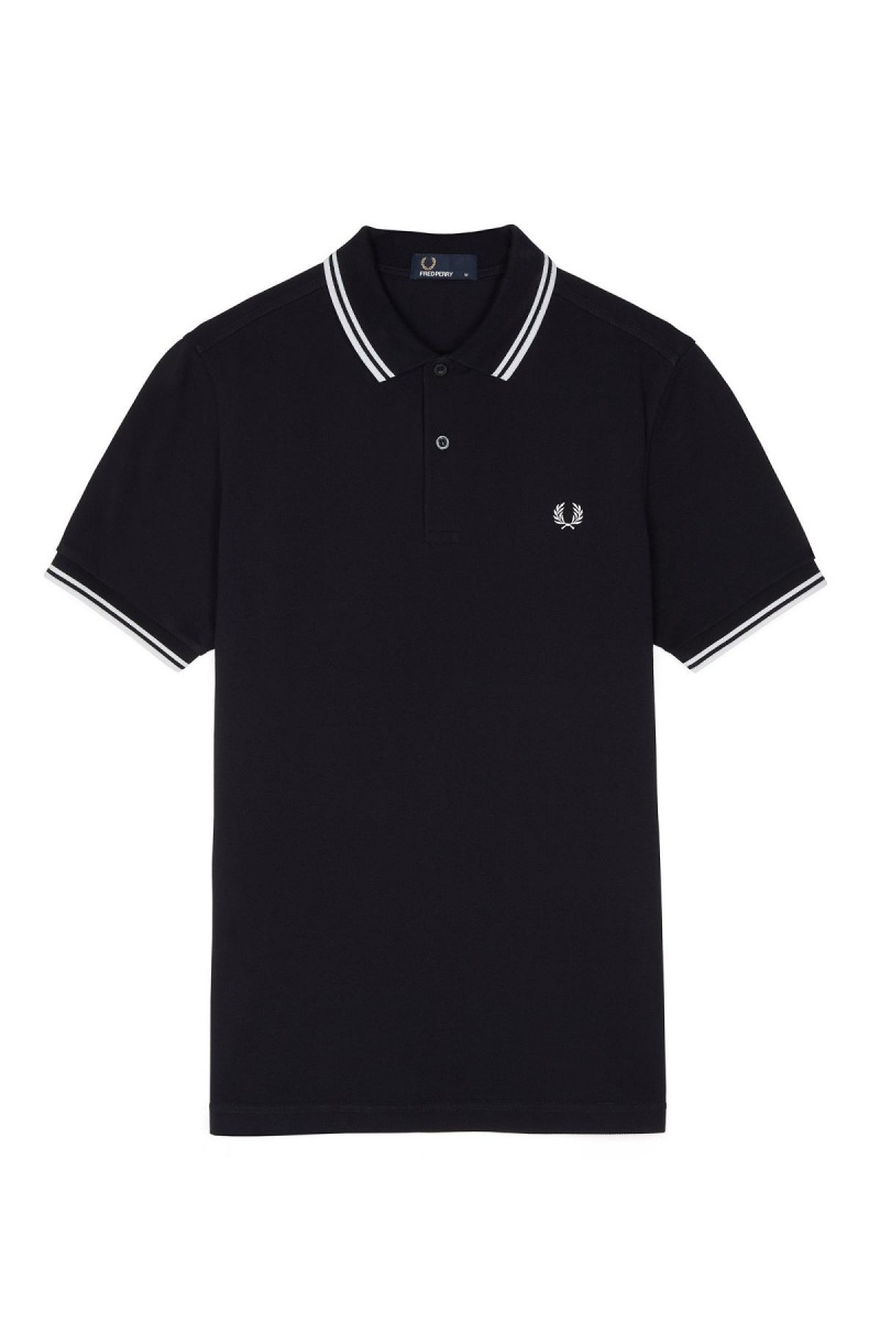 Fred Perry Shirt Fred Perry M3600 Homme Bleu Marine Blanche Blanche | MFRHR60752