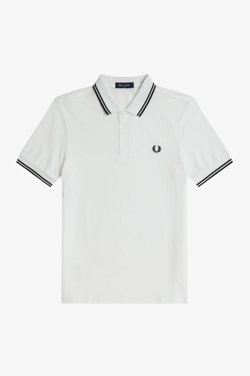 Fred Perry Shirt Fred Perry M3600 Homme Blanche Noir Noir | AFRWC57880