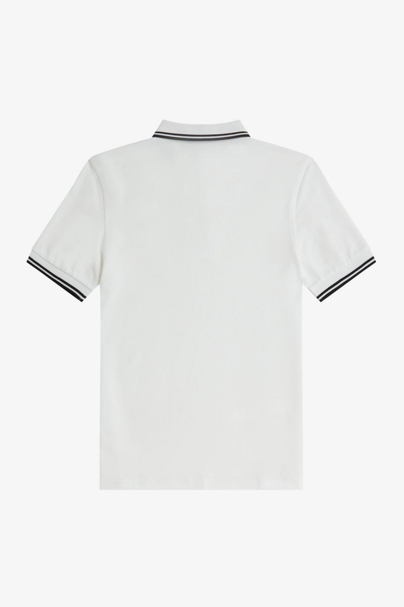 Fred Perry Shirt Fred Perry M3600 Homme Blanche Noir Noir | AFRWC57880