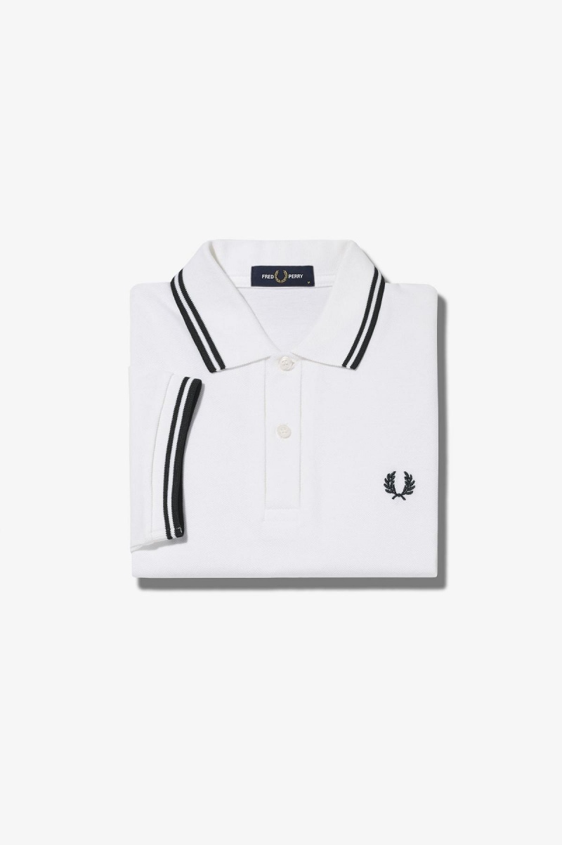 Fred Perry Shirt Fred Perry M3600 Homme Blanche Noir Noir | AFRWC57880