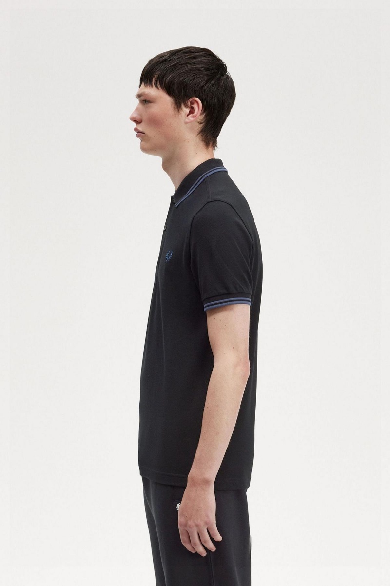 Fred Perry Shirt Fred Perry M3600 Homme Noir Bleu Bleu | DFRVO86077