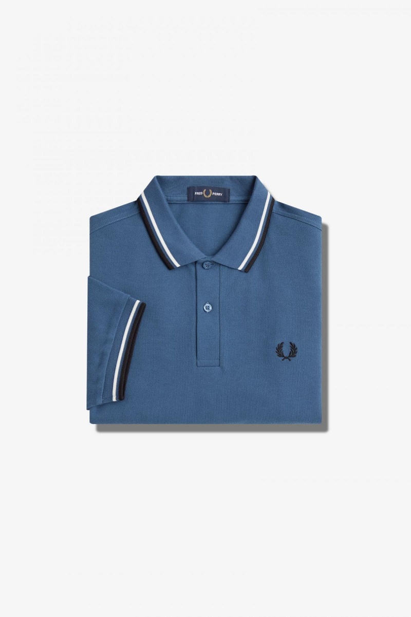 Fred Perry Shirt Fred Perry M3600 Homme Bleu Blanche Noir | YFRVQ46432