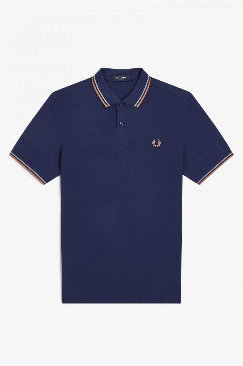 Fred Perry Shirt Fred Perry M3600 Homme Bleu Marine Noir | MFRFT20678