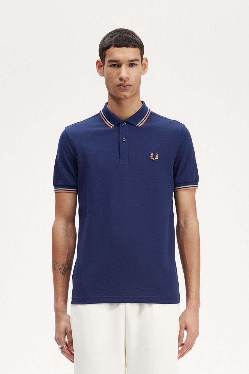 Fred Perry Shirt Fred Perry M3600 Homme Bleu Marine Noir | MFRFT20678